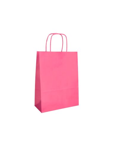Bolsa Papel Q-Connect Celulosa Rosa M Con Asa Retorcida 270X370X120 Mm
