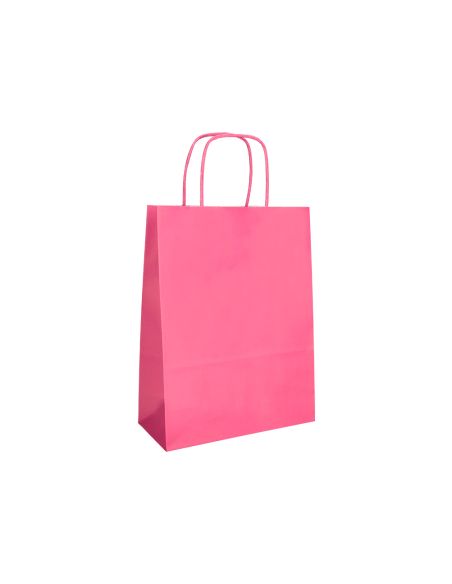 Bolsa Papel Q-Connect Celulosa Rosa M Con Asa Retorcida 270X370X120 Mm