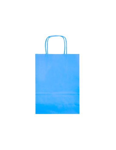 Bolsa Papel Q-Connect Celulosa Celeste M Con Asa Retorcida 270X370X120 Mm