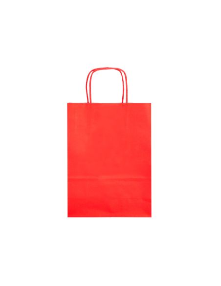 Bolsa Papel Q-Connect Celulosa Rojo S Con Asa Retorcida 240X320X100 Mm