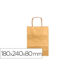 Bolsa Papel Q-Connect Kraft Oro Xs Con Asa Retorcida 180X240X80 Mm