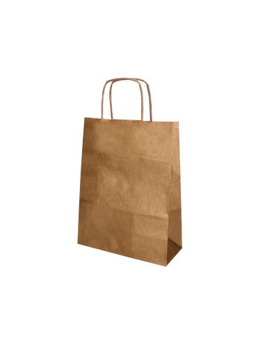 Bolsa Papel Q-Connect Kraft Natural Liso Xs Con Asa Retorcida 180X240X80 Mm