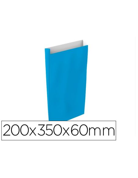Sobre Papel Basika Celulosa Celeste Con Fuelle M 200X350X60 Mm Paquete De 25 Unidades