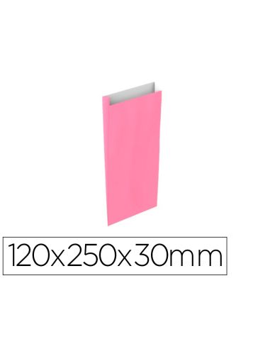 Sobre Papel Basika Celulosa Rosa Con Fuelle Xs 120X250X30 Mm Paquete De 25 Unidades