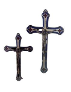 Cruz Niquel 18Cm Esmalte Azul