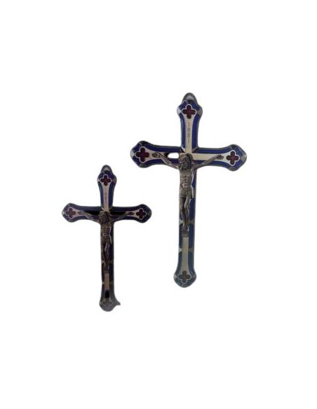 Cruz Niquel 18Cm Esmalte Azul
