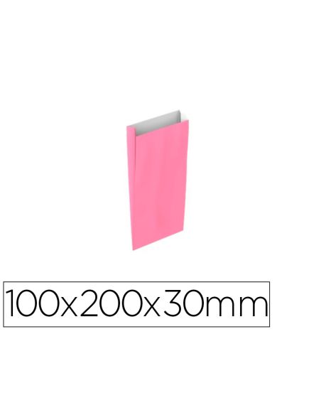 Sobre Papel Basika Celulosa Rosa Con Fuelle Xxs 100X200X30 Mm Paquete De 25 Unidades