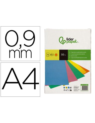 Tapa Encuadernacion Liderpapel Carton A4 0,9Mm Naranja Fluor Paquete De 50 Unidades
