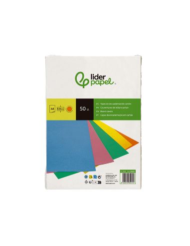 Tapa Encuadernacion Liderpapel Carton A4 0,9Mm Naranja Fluor Paquete De 50 Unidades