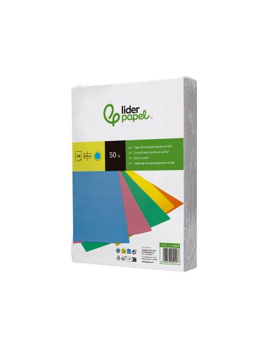 Tapa Encuadernacion Liderpapel Carton A4 0,9Mm Azul Fluor Paquete De 50 Unidades