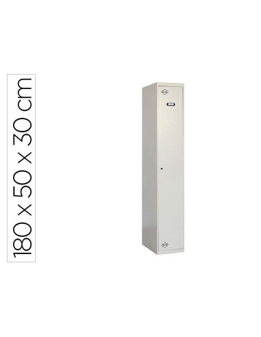 Taquilla Metalica Simonrack 1 Puerta Con Cerradura Montada Respiradero Y Etiquetero Gris/Gris 1800X500X300 Mm