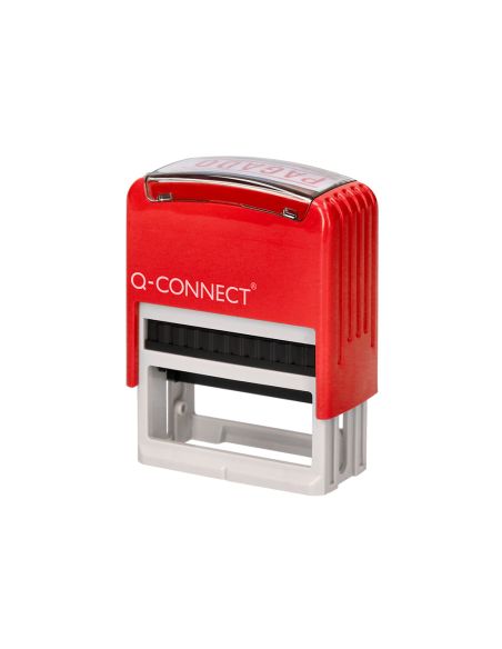 Sello Entintado Automatico Q-Connect Pagado Almohadilla 14X38 Mm Color Rojo