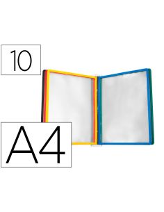 Portacatalogo De Pared Plastico Liderpapel Con 10 Fundas Din A4 Colores Surtidos
