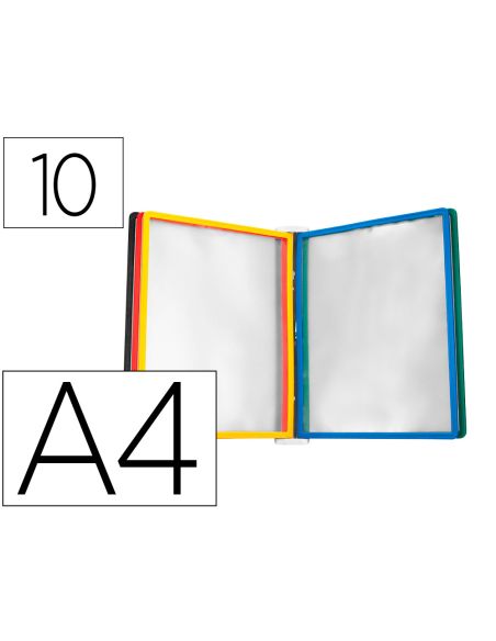 Portacatalogo De Pared Plastico Liderpapel Con 10 Fundas Din A4 Colores Surtidos