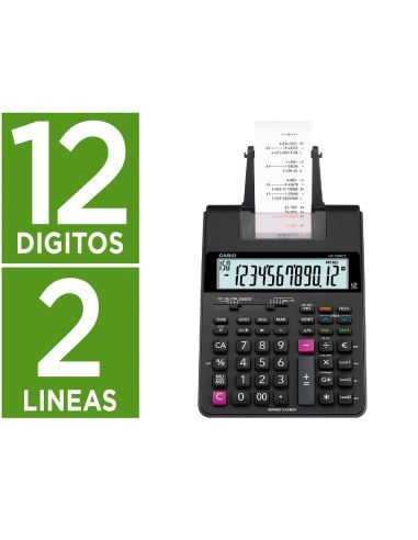 Calculadora Casio Hr-150Rce Impresora Pantalla Lc Papel 58 Mm Impresion Bicolor 12 Digitos Ac/Dc Color Negro