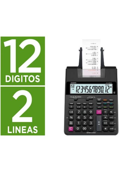 Calculadora Casio Hr-150Rce Impresora Pantalla Lc Papel 58 Mm Impresion Bicolor 12 Digitos Ac/Dc Color Negro