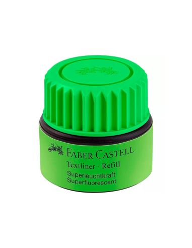 Tinta Rotulador Faber Castell Textliner Fluorescente 1549 Con Sistema Capilar Color Verde Bote 30 Ml|Libreriasalesiana