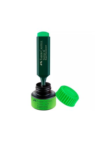 Tinta Rotulador Faber Castell Textliner Fluorescente 1549 Con Sistema Capilar Color Verde Bote 30 Ml|Libreriasalesiana