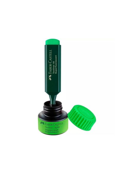 Tinta Rotulador Faber Castell Textliner Fluorescente 1549 Con Sistema Capilar Color Verde Bote 30 Ml|Libreriasalesiana
