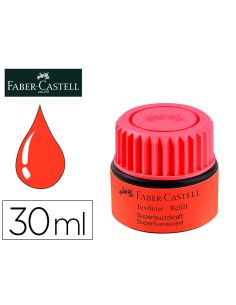 Tinta Rotulador Faber Castell Textliner Fluorescente 1549 Con Sistema Capilar Color Rojo Bote 30 Ml