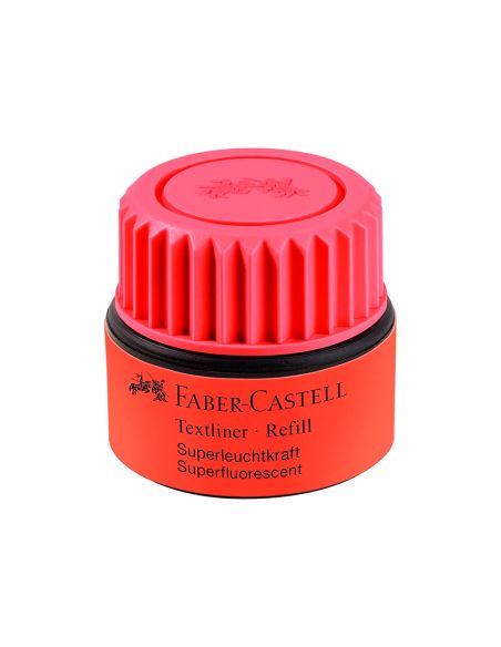 Tinta Rotulador Faber Castell Textliner Fluorescente 1549 Con Sistema Capilar Color Rojo Bote 30 Ml