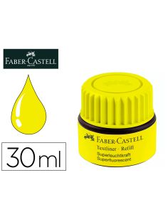 Tinta Rotulador Faber Castell Textliner Fluorescente 1549 Con Sistema Capilar Color Amarillo Bote 30 Ml