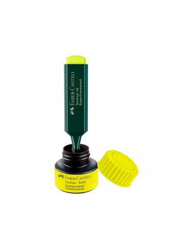 Tinta Rotulador Faber Castell Textliner Fluorescente 1549 Con Sistema Capilar Color Amarillo Bote 30 Ml