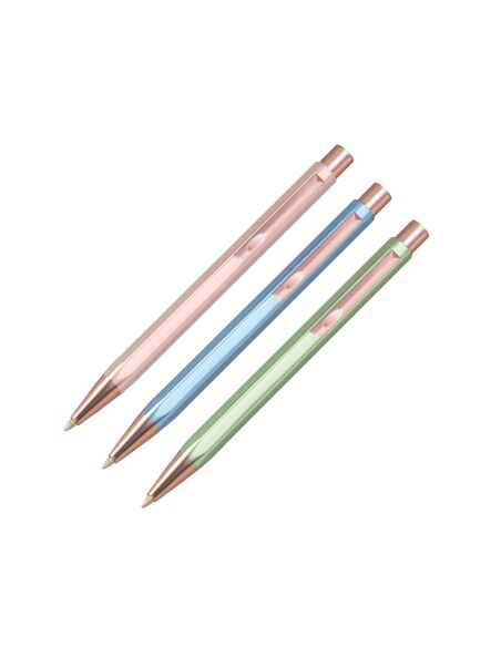Boligrafo Belius Brela Cuerpo Hexagonal Con Clip Colores Pasteles Caja De Regalo Con 3 Boligrafos