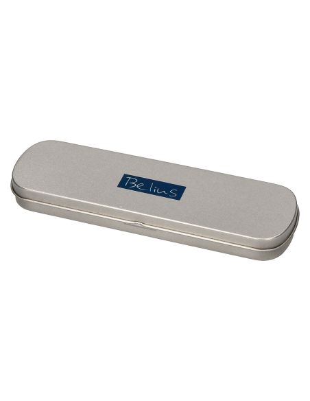 Boligrafo Belius Zurich 3 En 1 Cuerpo Plateado Tinta Negra Y Roja Portaminas 0,5 Mm En Estuche
