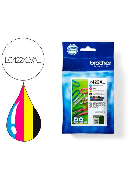 Ink-Jet Brother Lc-422Xlval Mfc-J5340Dw / Mfc-J5740Dw / Mfc-J6540Dw / Mfc-J6940Dw 3000 Paginas Negro 1500
