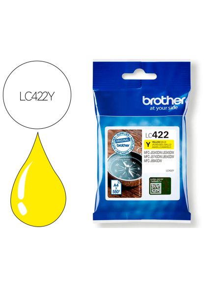 Ink-Jet Brother Lc-422Y Yellow Mfc-J5340Dw / Mfc-J5740Dw / Mfc-J6540Dw / Mfc-J6940Dw 550 Paginas