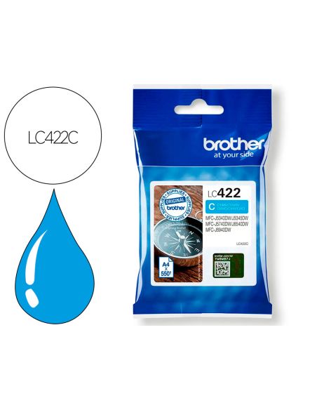 Ink-Jet Brother Lc-422C Cyan Mfc-J5340Dw / Mfc-J5740Dw / Mfc-J6540Dw / Mfc-J6940Dw 550 Paginas