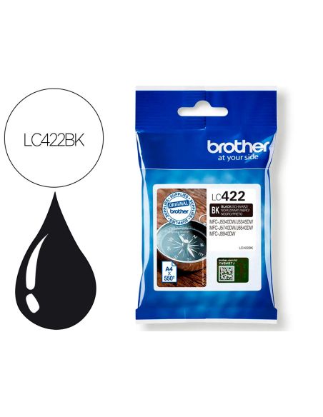 Ink-Jet Brother Lc-422Bk Negro Mfc-J5340Dw / Mfc-J5740Dw / Mfc-J6540Dw / Mfc-J6940Dw 550 Paginas