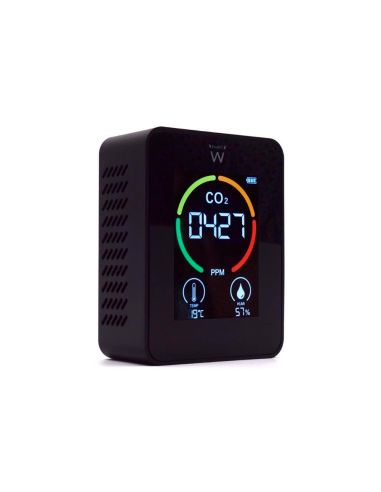 Medidor De Co2 Ewent Pantalla Led Color Detector Calidad Aire Con Indicador De Temperatura Y Humedad Usb-C