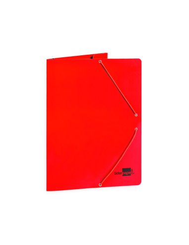Carpeta Liderpapel Gomas Tres Solapas Carton Plastificado Folio Color Rojo