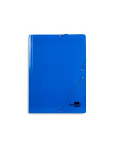 Carpeta Liderpapel Gomas Tres Solapas Carton Plastificado Folio Color Azul 2