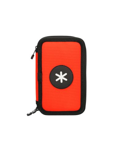 Plumier Escolar Antartik Triple Cremallera Color Rojo 36 Piezas