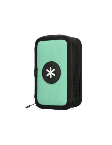 Plumier Escolar Antartik Triple Cremallera Color Menta 36 Piezas