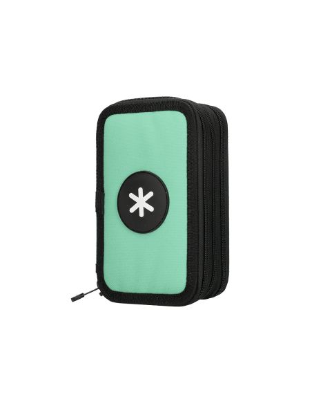 Plumier Escolar Antartik Triple Cremallera Color Menta 36 Piezas
