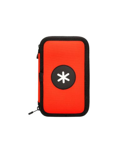 Plumier Escolar Antartik Doble Cremallera Color Rojo 28 Piezas