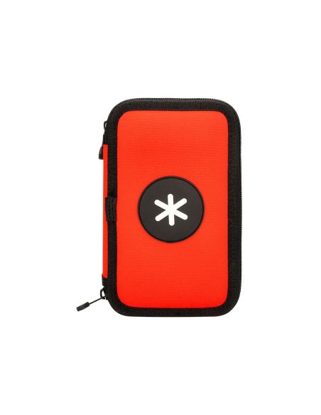 Plumier Escolar Antartik Doble Cremallera Color Rojo 28 Piezas