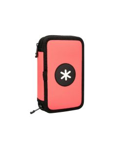 Plumier Escolar Antartik Doble Cremallera Color Coral 28 Piezas
