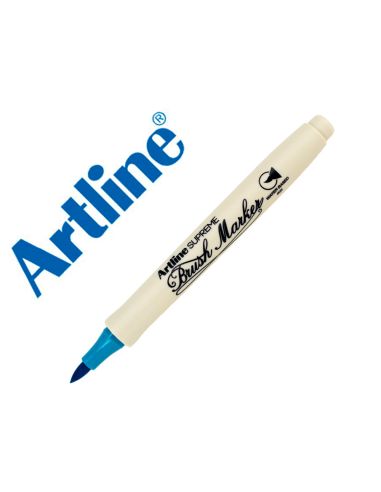 Rotulador Artline Supreme Brush Epfs Pintura Base De Agua Punta Tipo Pincel Trazo Fino Turquesa