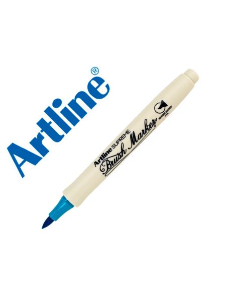 Rotulador Artline Supreme Brush Epfs Pintura Base De Agua Punta Tipo Pincel Trazo Fino Turquesa