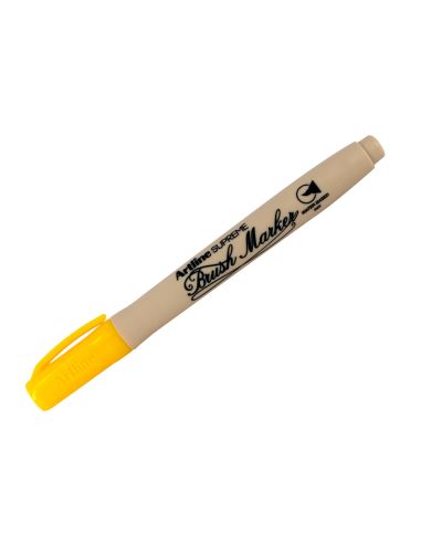 Rotulador Artline Supreme Brush Epfs Pintura Base De Agua Punta Tipo Pincel Trazo Fino Amarillo