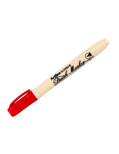 Rotulador Artline Supreme Brush Epfs Pintura Base De Agua Punta Tipo Pincel Trazo Fino Rojo
