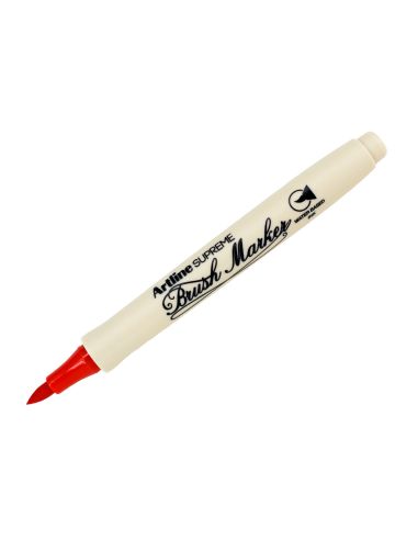 Rotulador Artline Supreme Brush Epfs Pintura Base De Agua Punta Tipo Pincel Trazo Fino Rojo