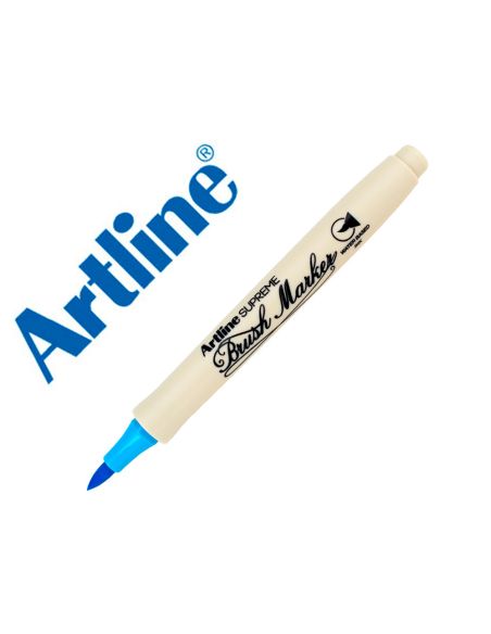 Rotulador Artline Supreme Brush Epfs Pintura Base De Agua Punta Tipo Pincel Trazo Fino Azul Claro