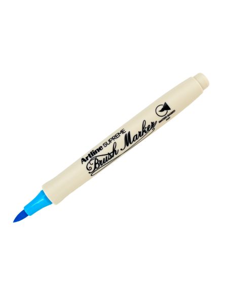 Rotulador Artline Supreme Brush Epfs Pintura Base De Agua Punta Tipo Pincel Trazo Fino Azul Claro