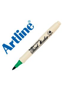 Rotulador Artline Supreme Brush Epfs Pintura Base De Agua Punta Tipo Pincel Trazo Fino Verde